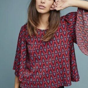 NWT Anthropologie Tia Printed Blouse by ISLA MAUDE